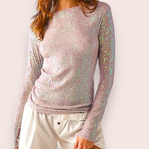 Free People Tops - NEW Free People Gold Rush Top in Sweet Lavender. Size L